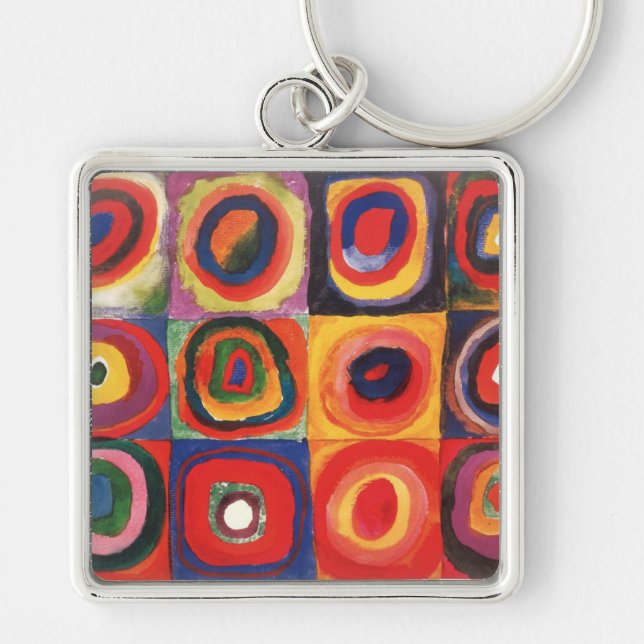 Kandinsky Farbstudie Quadrate Squares Circles Art  Key Ring (Front)
