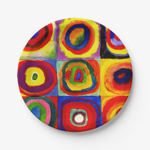 Kandinsky Farbstudie Quadrate Squares Circles Art Paper Plate