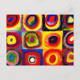 Kandinsky Farbstudie Quadrate Squares Circles Art  Postcard