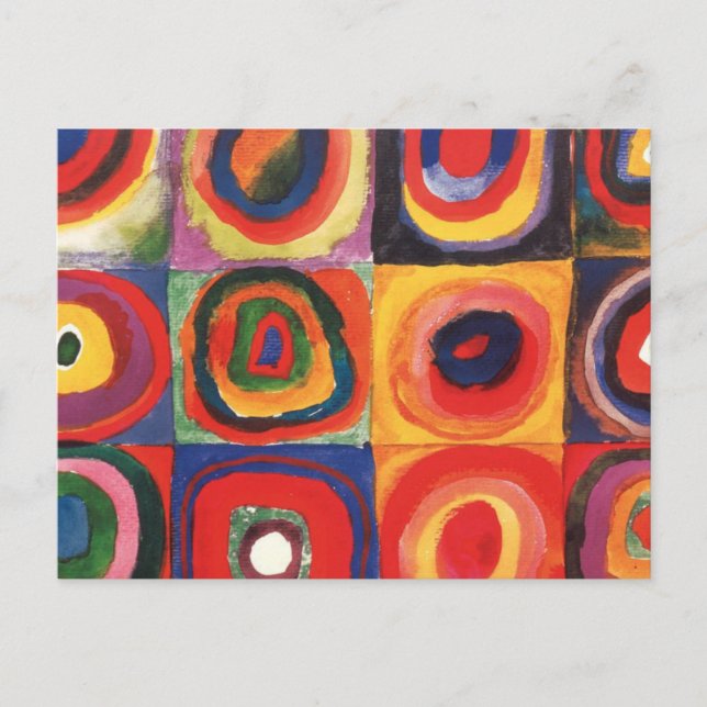 Kandinsky Farbstudie Quadrate Squares Circles Art  Postcard (Front)