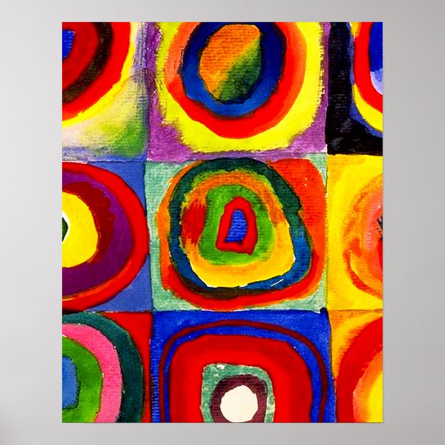 Kandinsky Farbstudie Quadrate Squares Circles Art  Poster (Front)