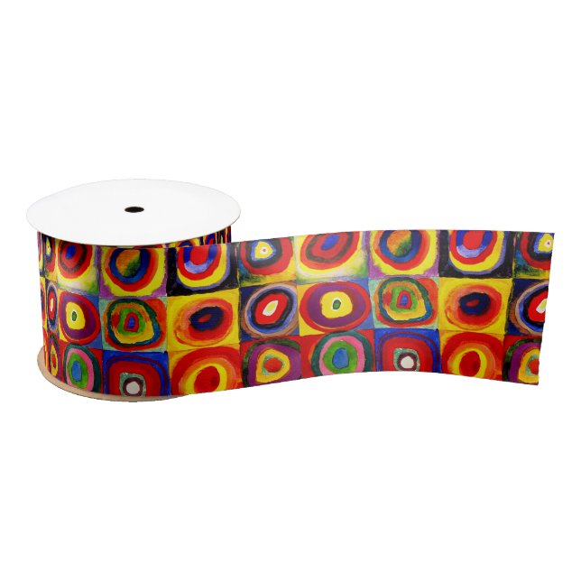 Kandinsky Farbstudie Quadrate Squares Circles Art  Satin Ribbon (Spool)