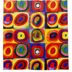 Kandinsky Farbstudie Quadrate Squares Circles Art Shower Curtain