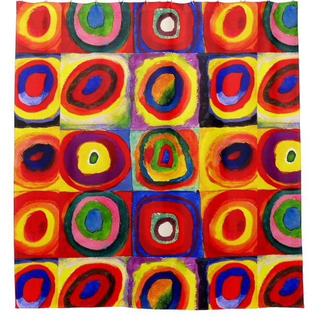 Kandinsky Farbstudie Quadrate Squares Circles Art  Shower Curtain (Front)
