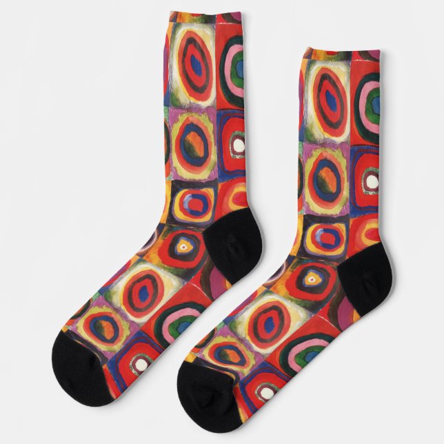 Kandinsky Farbstudie Quadrate Squares Circles Art  Socks (Left)