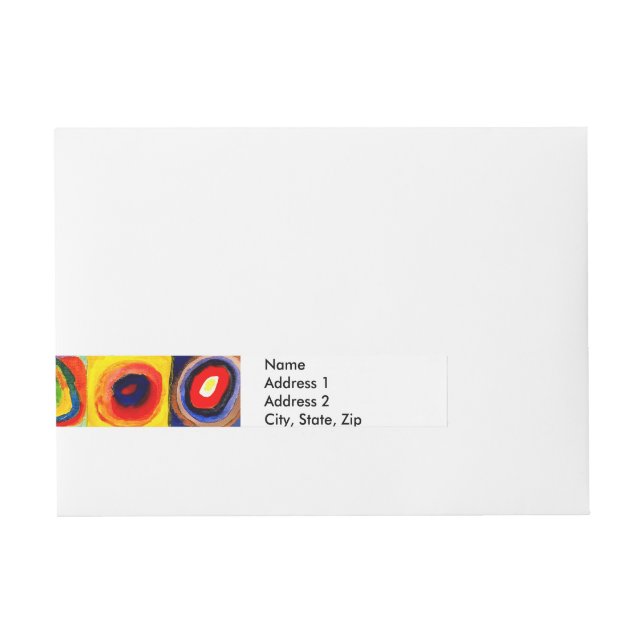 Kandinsky Farbstudie Quadrate Squares Circles Art  Wraparound Address Label (Front)