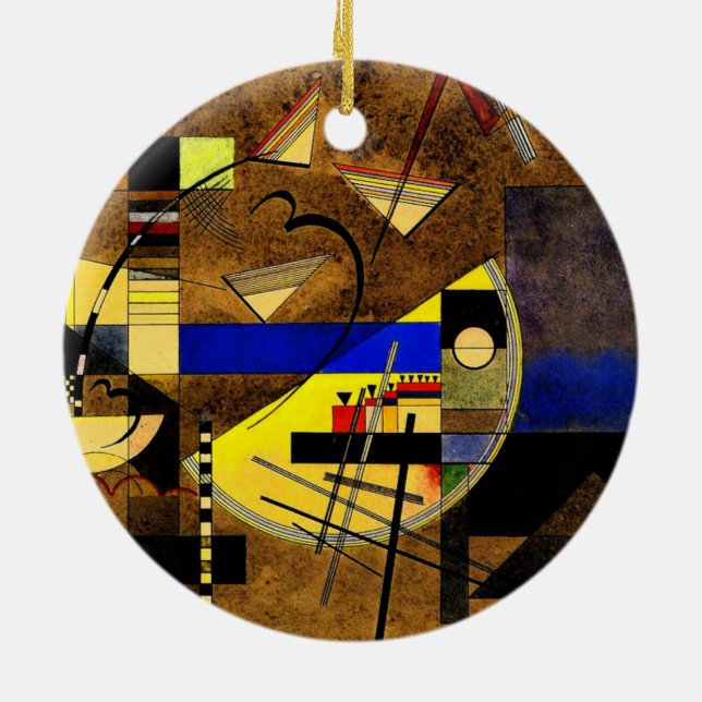 Kandinsky - Festes III, abstract art Ceramic Ornament (Back)
