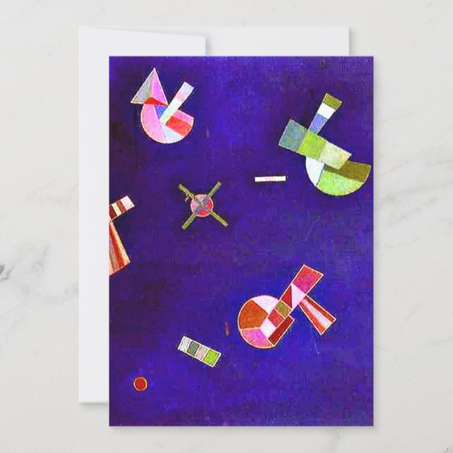 Kandinsky - Fixed Flight, colourful abstract art Card (Front)