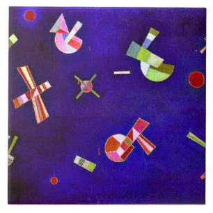 Kandinsky - Fixed Flight, colourful abstract art Ceramic Tile