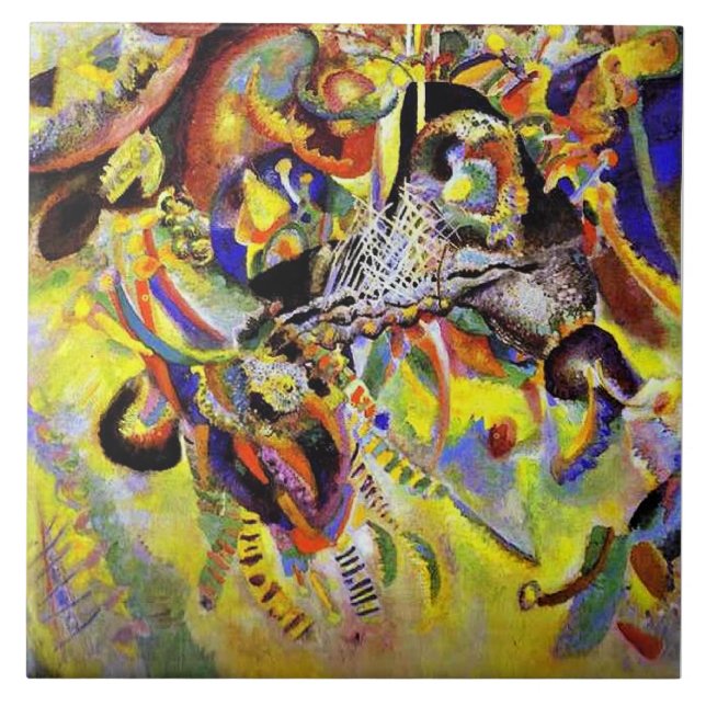 Kandinsky - Fugue, abstract painting, Ceramic Tile (Front)