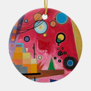 Kandinsky - Heavy Red Ceramic Ornament