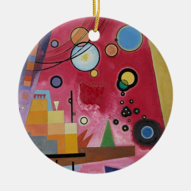 Kandinsky - Heavy Red Ceramic Ornament (Front)