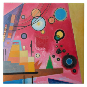 Kandinsky - Heavy Red Ceramic Tile