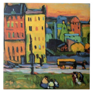 Kandinsky - Houses in Munich, Ceramic Tile