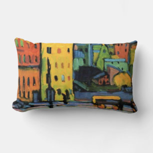 Kandinsky - Houses in Munich, Lumbar Cushion