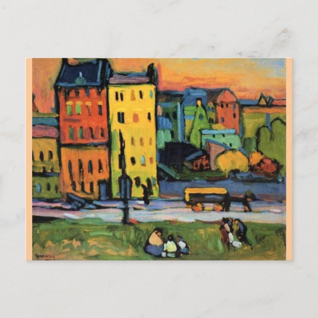 Kandinsky - Houses in Munich Postcard (Front)