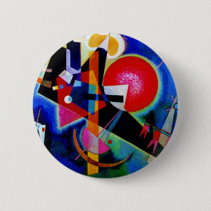 Kandinsky in Blue Abstract Painting 6 Cm Round Badge