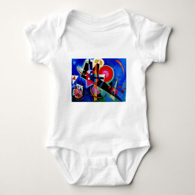 Kandinsky in Blue Abstract Painting Baby Bodysuit (Front)