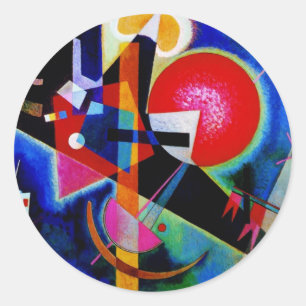 Kandinsky in Blue Abstract Painting Classic Round Sticker