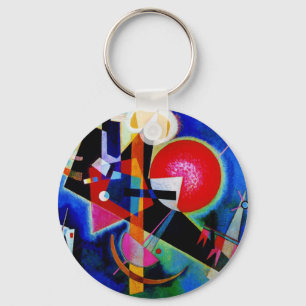Kandinsky in Blue Abstract Painting Key Ring