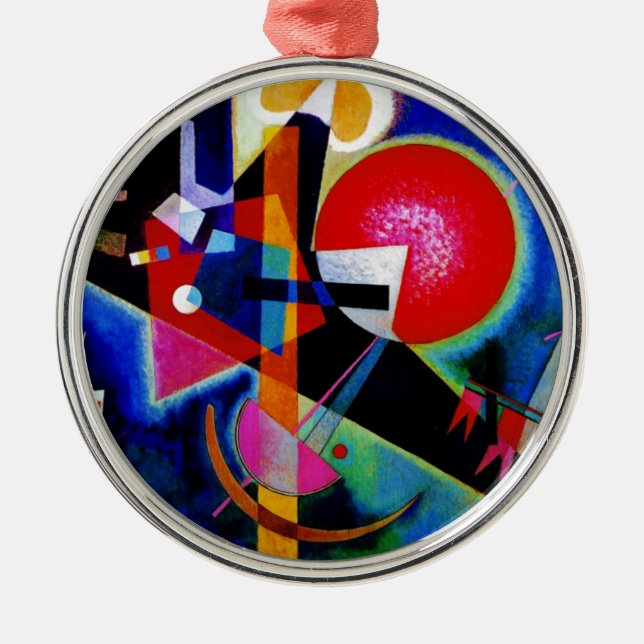 Kandinsky in Blue Abstract Painting Metal Ornament (Front)