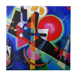 Kandinsky in Blue Abstract Painting Tile