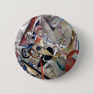 Kandinsky In Grey Abstract Artwork 6 Cm Round Badge