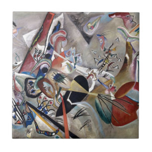 Kandinsky In Grey Abstract Artwork Tile