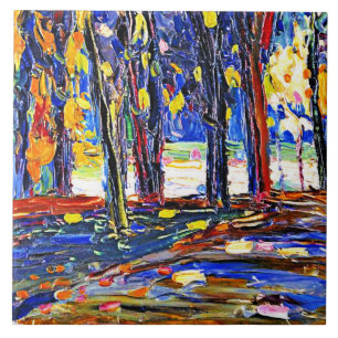 Kandinsky - In the Park of St. Cloud - Autumn II Ceramic Tile