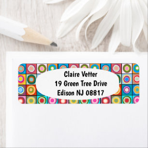 Kandinsky-Inspired Circles  Return Address Label