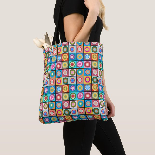 Kandinsky-Inspired Circles  Tote Bag (Close Up)