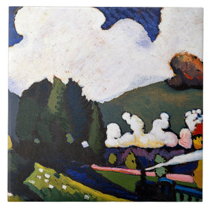 Kandinsky - Landscape near Murnau with Locomotive Ceramic Tile