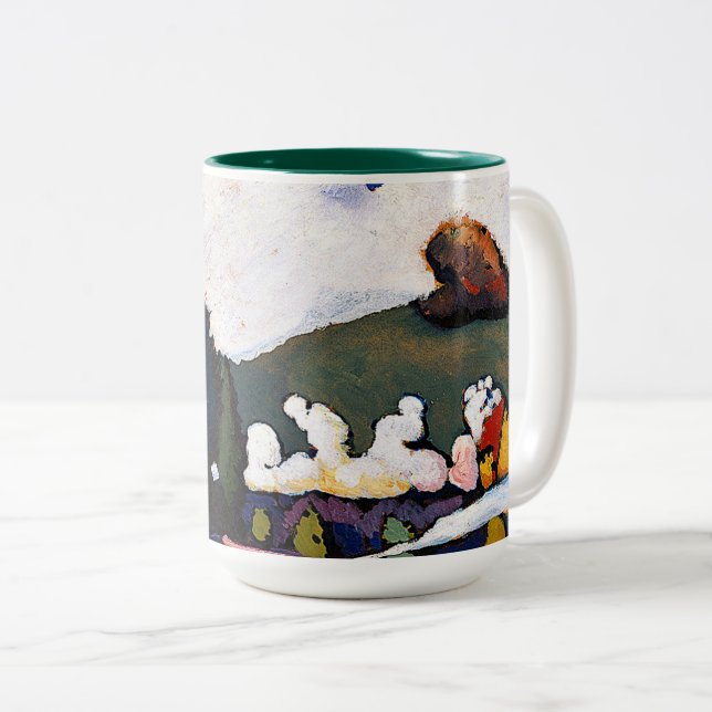 Kandinsky - Landscape near Murnau with Locomotive Two-Tone Coffee Mug (Front Right)