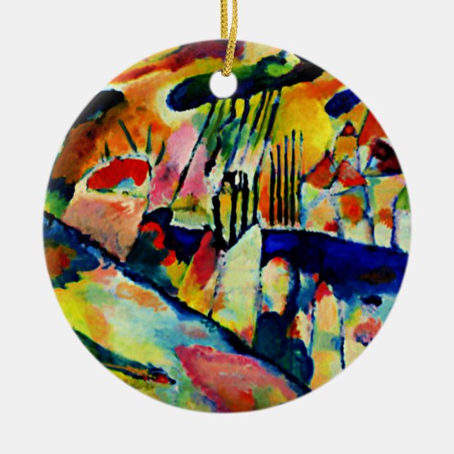 Kandinsky - Landscape with Rain Ceramic Ornament (Front)