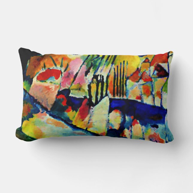 Kandinsky - Landscape with Rain Lumbar Cushion (Front)