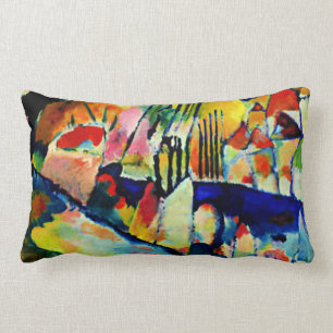 Kandinsky - Landscape with Rain Lumbar Cushion