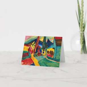 Kandinsky Landscape with Two Poplars Holiday Card