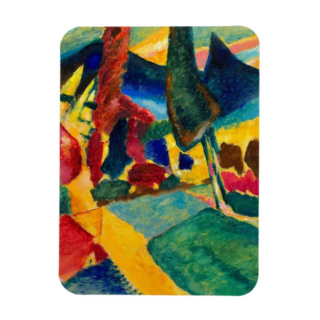 Kandinsky Landscape with Two Poplars Magnet (Vertical)