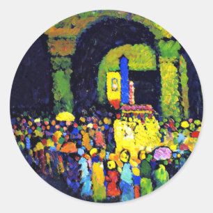 Kandinsky - Ludwigkirche in Murnau, Classic Round Sticker