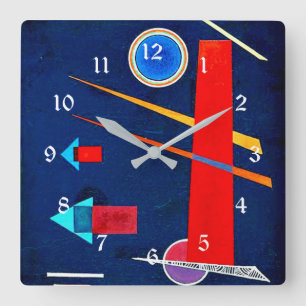 Kandinsky - Mighty Red Square Wall Clock