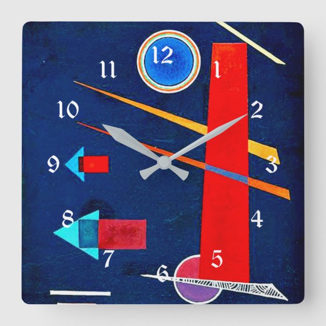 Kandinsky - Mighty Red Square Wall Clock (Front)