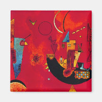 Kandinsky Mit und Gegen Red Abstract Painting