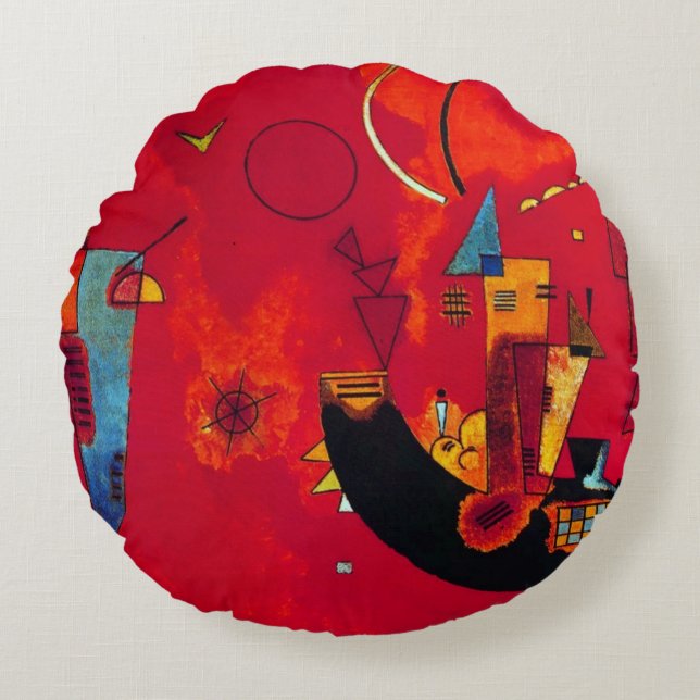 Kandinsky Mit und Gegen Round Cushion (Front)