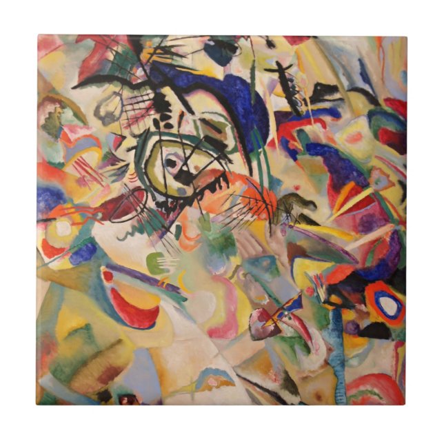 Kandinsky Modern Abstract Painting Artwork Ceramic Tile (Front)