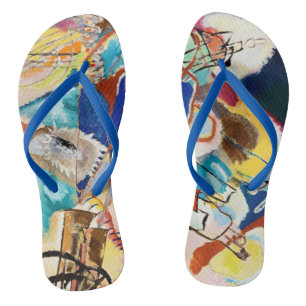 Kandinsky Modern Abstract Painting Artwork Thongs