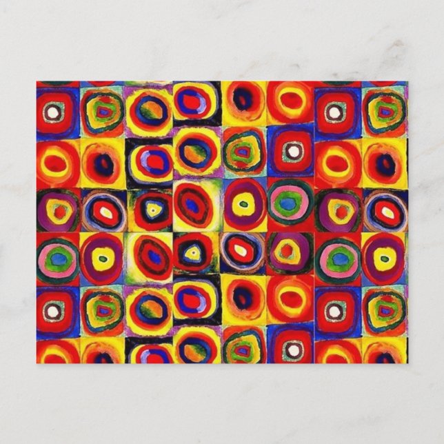 Kandinsky Modern Squares Circles Colourful Postcard (Front)