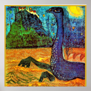 Kandinsky - Moonlit Night, famous artwork Poster