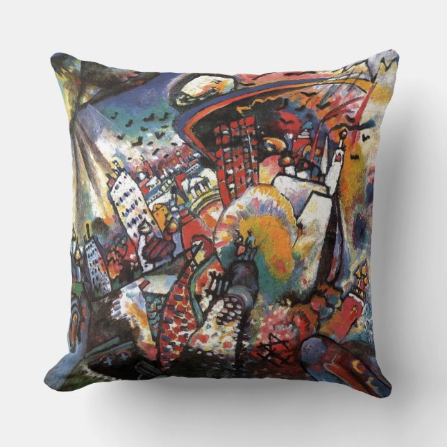 Kandinsky Moscow I Cityscape Abstract Art Cushion (Front)