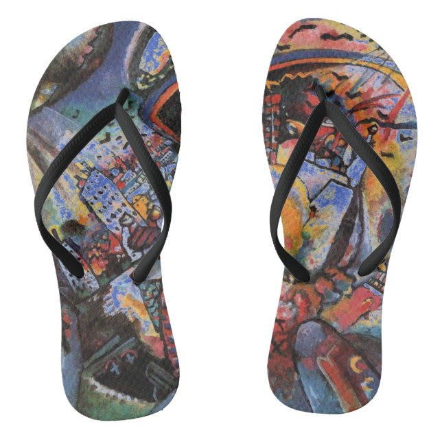 Kandinsky Moscow I Cityscape Abstract Art Thongs (Footbed)