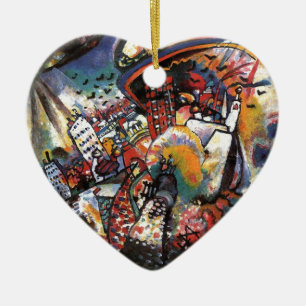 Kandinsky Moscow I Cityscape Abstract Painting Ceramic Tree Decoration
